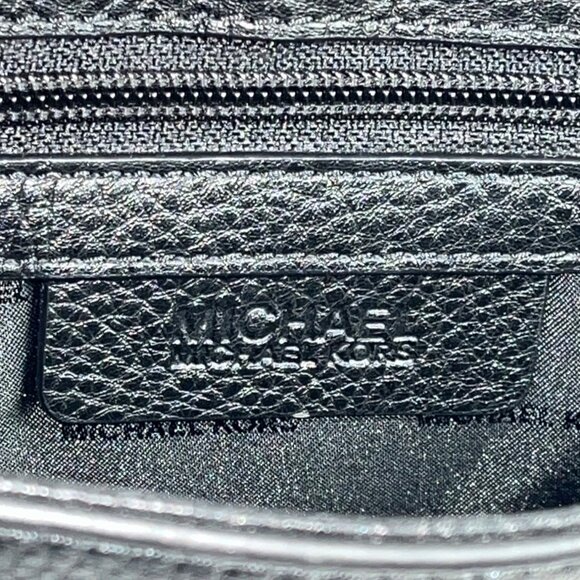 Michael Kors Women's Black Leather Suede & Gold Tone Hardware Handbag Sz M - Picture 10 of 13